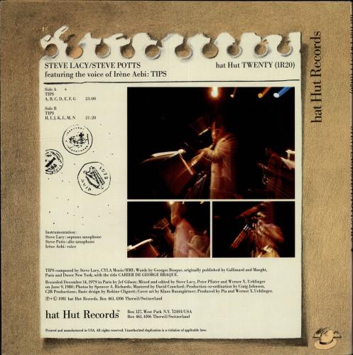Steve Lacy Tips vinyl LP album (LP record) US LCYLPTI705307