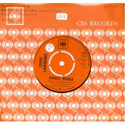 Steve Lawrence Sweet Maria 7" vinyl single (7 inch record / 45) UK LWR07SW420112