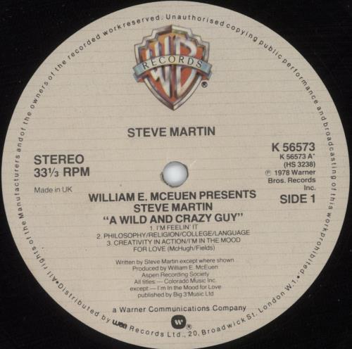 Steve Martin A Wild And Crazy Guy + Insert - EX vinyl LP album (LP record) UK SM3LPAW880349