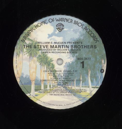 Steve Martin The Steve Martin Brothers - Deletion cut vinyl LP album (LP record) US SM3LPTH629736