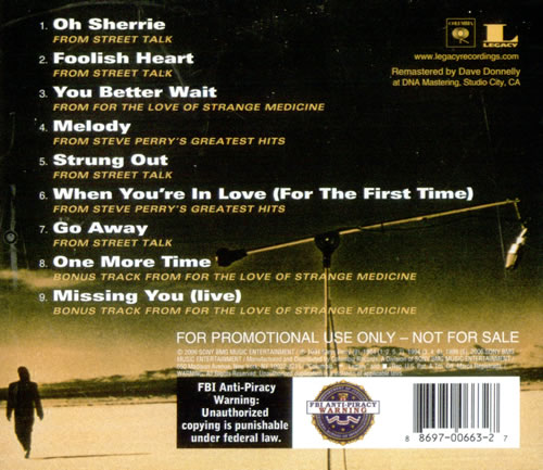 Steve Perry (Journey) Prime Cuts CD album (CDLP) US PRYCDPR527165