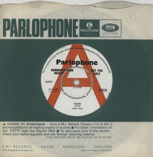 Steve Race Pavane - A Label 7" vinyl single (7 inch record / 45) UK 9SR07PA761613