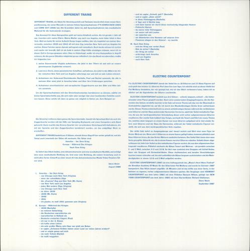 Steve Reich Different Trains vinyl LP album (LP record) German U4NLPDI721835
