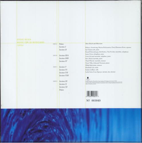 Steve Reich Music for 18 Musicians - Numbered 180gm RSD15 - Sealed 2-LP vinyl record set (Double LP Album) German U4N2LMU799544