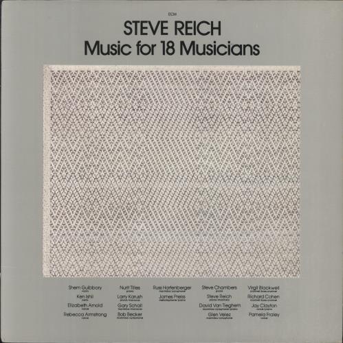 Steve Reich Music for 18 Musicians vinyl LP album (LP record) German U4NLPMU815031
