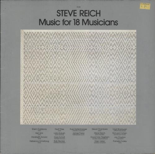 Steve Reich Music For 18 Musicians vinyl LP album (LP record) German U4NLPMU890526