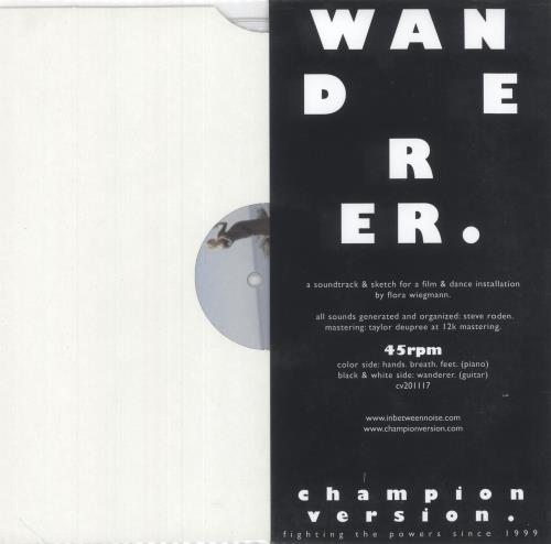 Steve Roden Wanderer - Lathe Cut Clear Vinyl 10" vinyl single (10 inch record) UK 1UV10WA745912