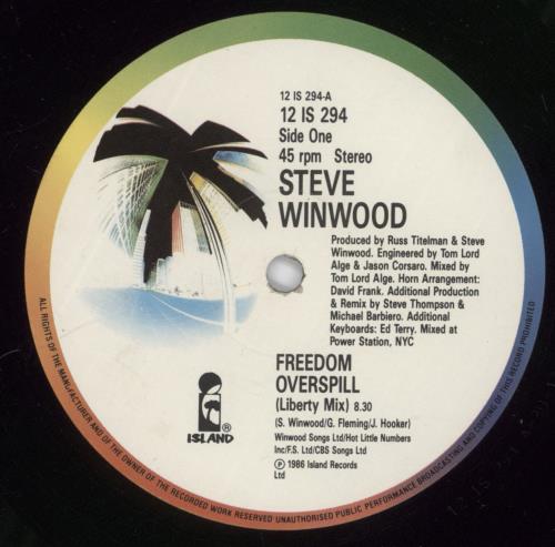 Steve Winwood Freedom Overspill 12" vinyl single (12 inch record / Maxi-single) UK WWD12FR115695