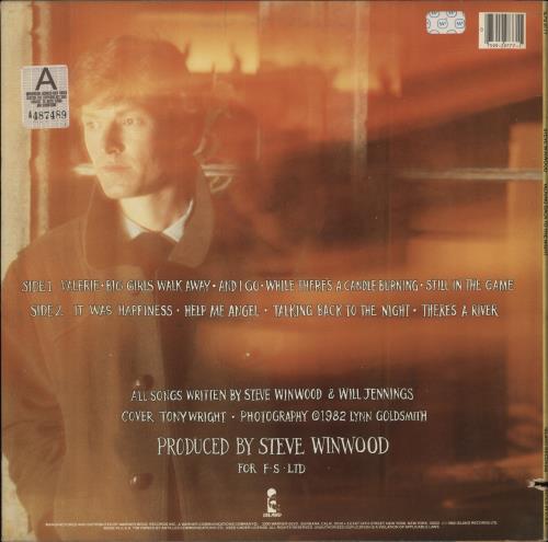 Steve Winwood Talking Back To The Night vinyl LP album (LP record) US WWDLPTA864541