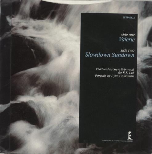 Steve Winwood Valerie 7" vinyl single (7 inch record / 45) UK WWD07VA239415