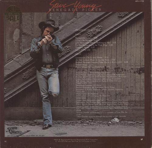 Steve Young Renegade Picker vinyl LP album (LP record) US SVYLPRE761339