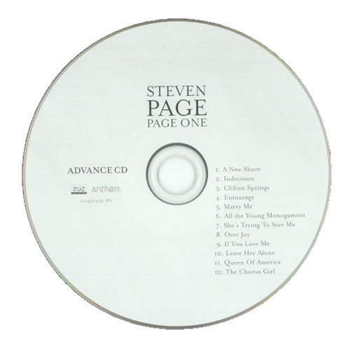 Steven Page Page One CD album (CDLP) US U1QCDPA527761