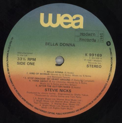 Stevie Nicks Bella Donna vinyl LP album (LP record) UK NICLPBE589428