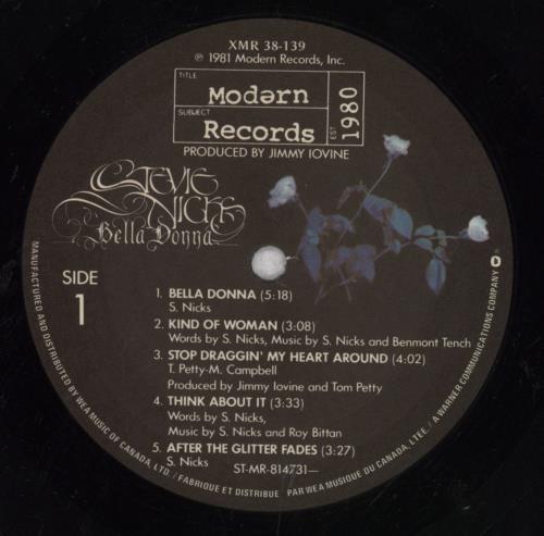 Stevie Nicks Bella Donna vinyl LP album (LP record) Canadian NICLPBE846782