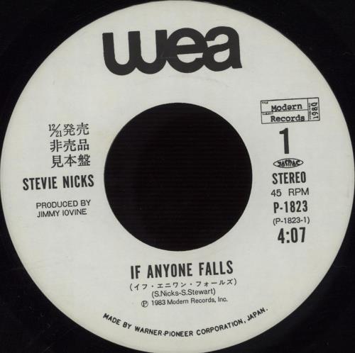 Stevie Nicks If Anyone Falls - White Label + Insert 7" vinyl single (7 inch record / 45) Japanese NIC07IF150424