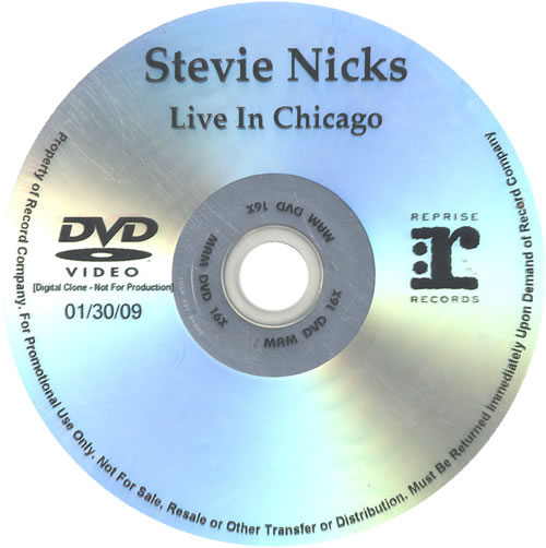 Stevie Nicks Live In Chicago promo DVD-R US NICDRLI484199