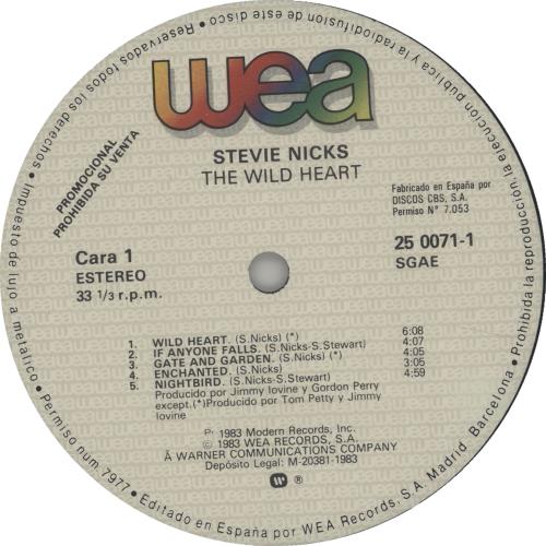 Stevie Nicks The Wild Heart vinyl LP album (LP record) Spanish NICLPTH666739