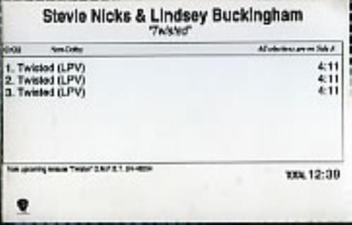 Stevie Nicks Twisted cassette single US NICCSTW283615