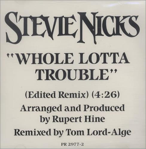 Stevie Nicks Whole Lotta Trouble CD single (CD5 / 5") US NICC5WH22535
