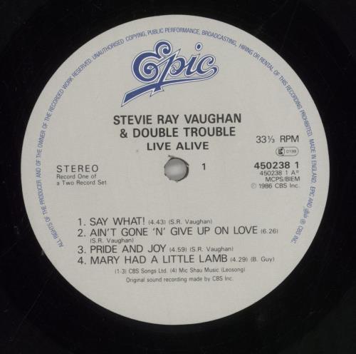 Stevie Ray Vaughan Live Alive - EX 2-LP vinyl record set (Double LP Album) Dutch SRV2LLI781006