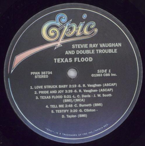 Stevie Ray Vaughan Texas Flood 2-LP vinyl record set (Double LP Album) UK SRV2LTE832621