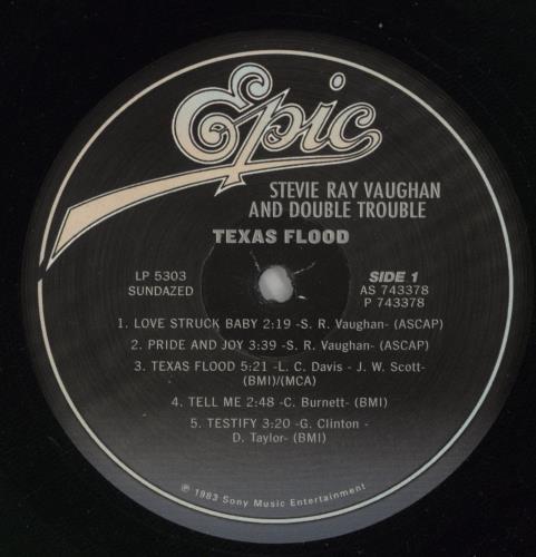 Stevie Ray Vaughan Texas Flood vinyl LP album (LP record) UK SRVLPTE866823