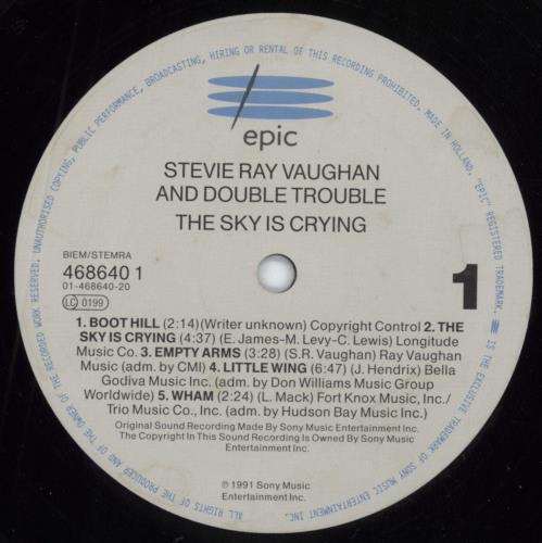Stevie Ray Vaughan The Sky Is Crying vinyl LP album (LP record) Dutch SRVLPTH495535