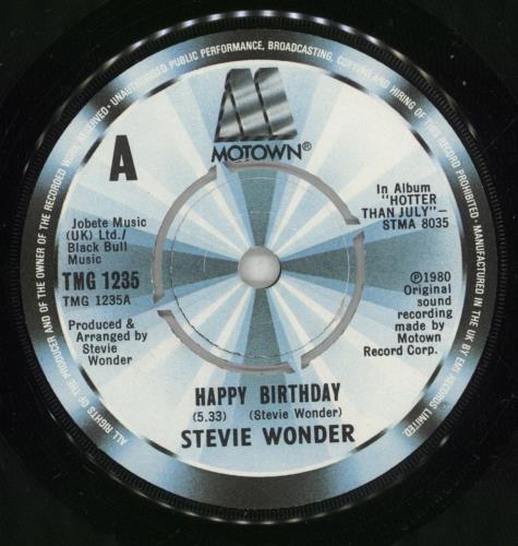 Stevie Wonder Happy Birthday - 4pr - P/S 7" vinyl single (7 inch record / 45) UK STW07HA873627