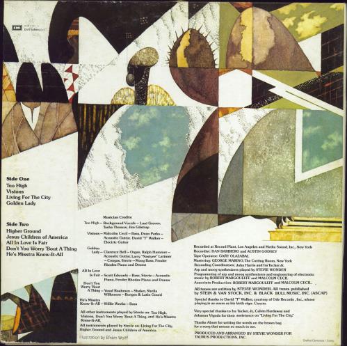 Stevie Wonder Innervisions vinyl LP album (LP record) Italian STWLPIN392446