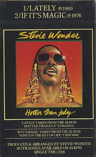 Stevie Wonder Lately cassette single UK STWCSLA374132