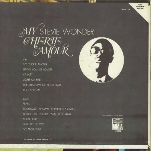 Stevie Wonder My Cherie Amour - Stereo vinyl LP album (LP record) US STWLPMY773608