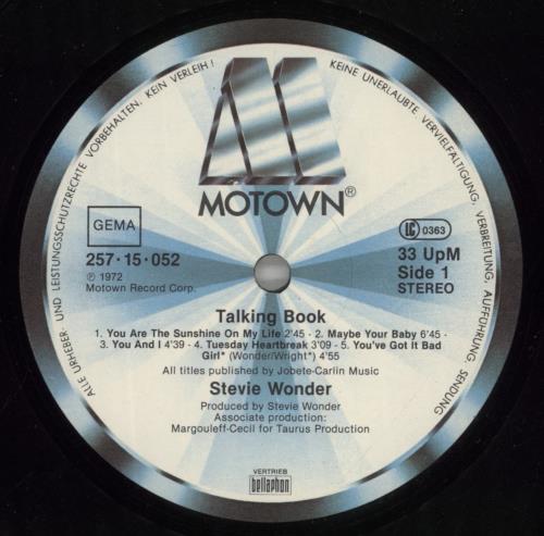 Stevie Wonder Talking Book vinyl LP album (LP record) German STWLPTA875427