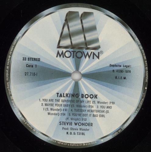 Stevie Wonder Talking Book vinyl LP album (LP record) Spanish STWLPTA877347