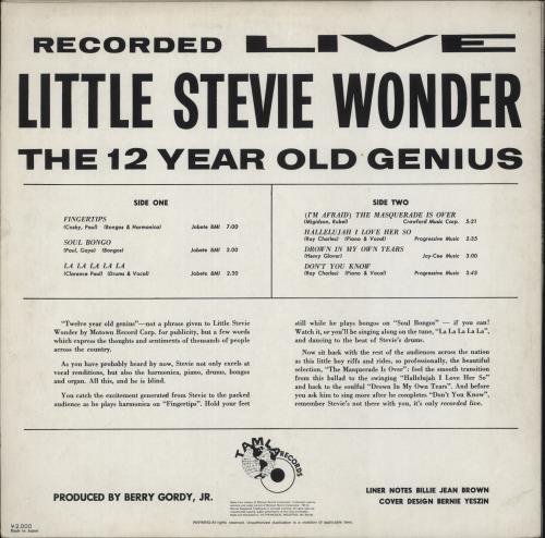 Stevie Wonder The 12 Year Old Genius Recorded Live vinyl LP album (LP record) Japanese STWLPTH880776