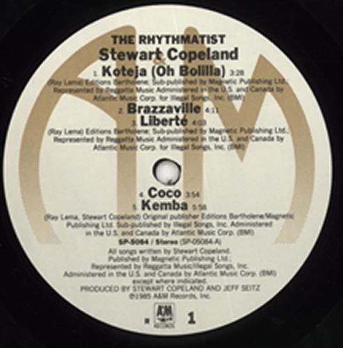 Stewart Copeland The Rhythmatist vinyl LP album (LP record) US STCLPTH405020