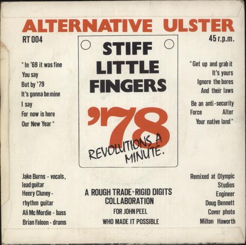 Stiff Little Fingers Alternative Ulster - 1st - VG 7" vinyl single (7 inch record / 45) UK SFI07AL871560