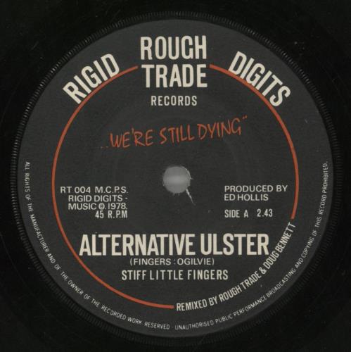 Stiff Little Fingers Alternative Ulster 7" vinyl single (7 inch record / 45) UK SFI07AL463039