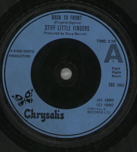 Stiff Little Fingers Back To Front 7" vinyl single (7 inch record / 45) UK SFI07BA129799