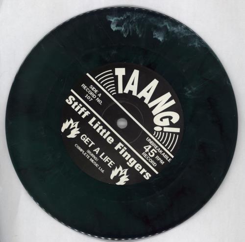 Stiff Little Fingers Get A Life - Green Marbled Vinyl 7" vinyl single (7 inch record / 45) US SFI07GE484599