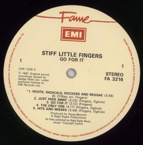 Stiff Little Fingers Go For It vinyl LP album (LP record) UK SFILPGO866241
