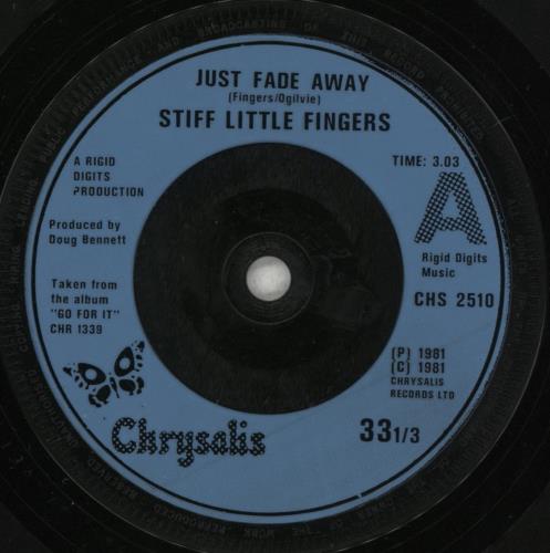 Stiff Little Fingers Just Fade Away 7" vinyl single (7 inch record / 45) UK SFI07JU615443