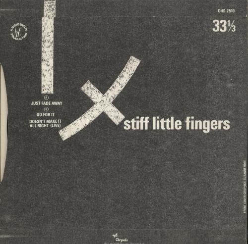 Stiff Little Fingers Just Fade Away 7" vinyl single (7 inch record / 45) UK SFI07JU615443
