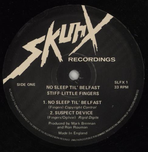 Stiff Little Fingers No Sleep 'Til Belfast 12" vinyl single (12 inch record / Maxi-single) UK SFI12NO868413