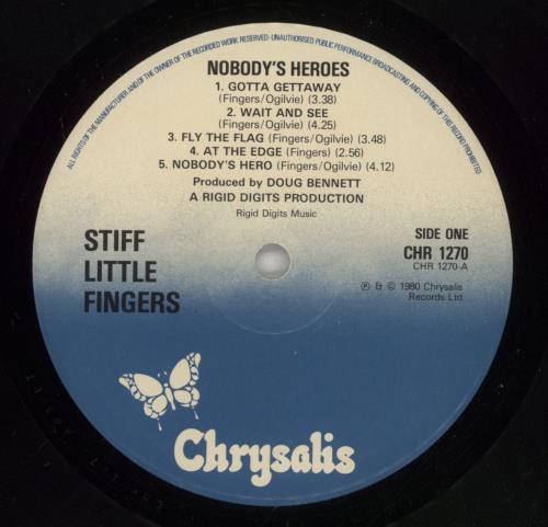 Stiff Little Fingers Nobody's Heroes - VG vinyl LP album (LP record) UK SFILPNO878899