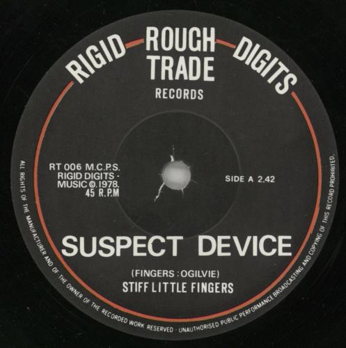 Stiff Little Fingers Suspect Device 7" vinyl single (7 inch record / 45) UK SFI07SU889535