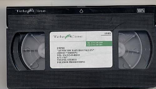 Sting After The Rain Has Fallen video (VHS or PAL or NTSC) UK STIVIAF178852