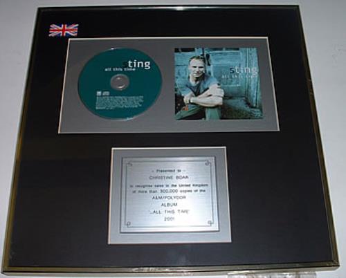 Sting All This Time award disc UK STIAWAL316456