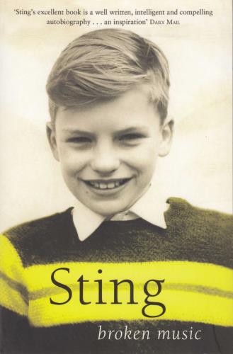 Sting Broken Music - Autographed book UK STIBKBR678232