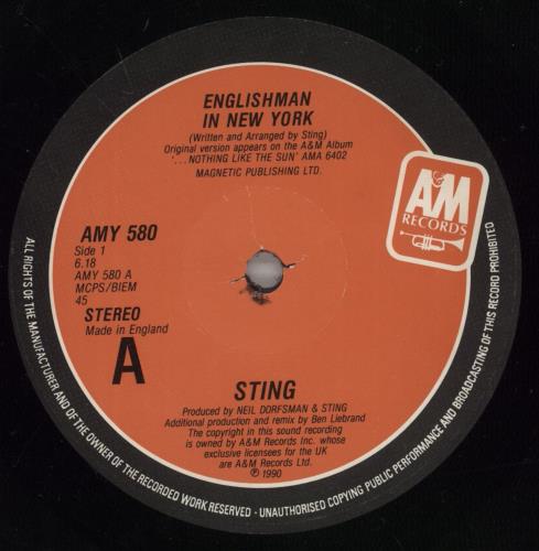 Sting Englishman In N.Y. 12" vinyl single (12 inch record / Maxi-single) UK STI12EN887742