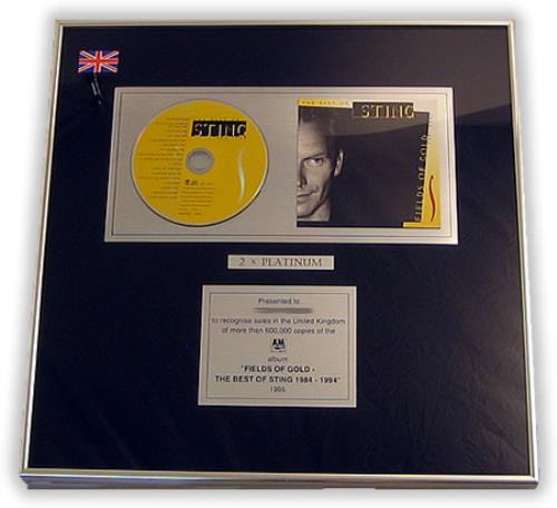 Sting Fields Of Gold - double Platinum award disc UK STIAWFI193665